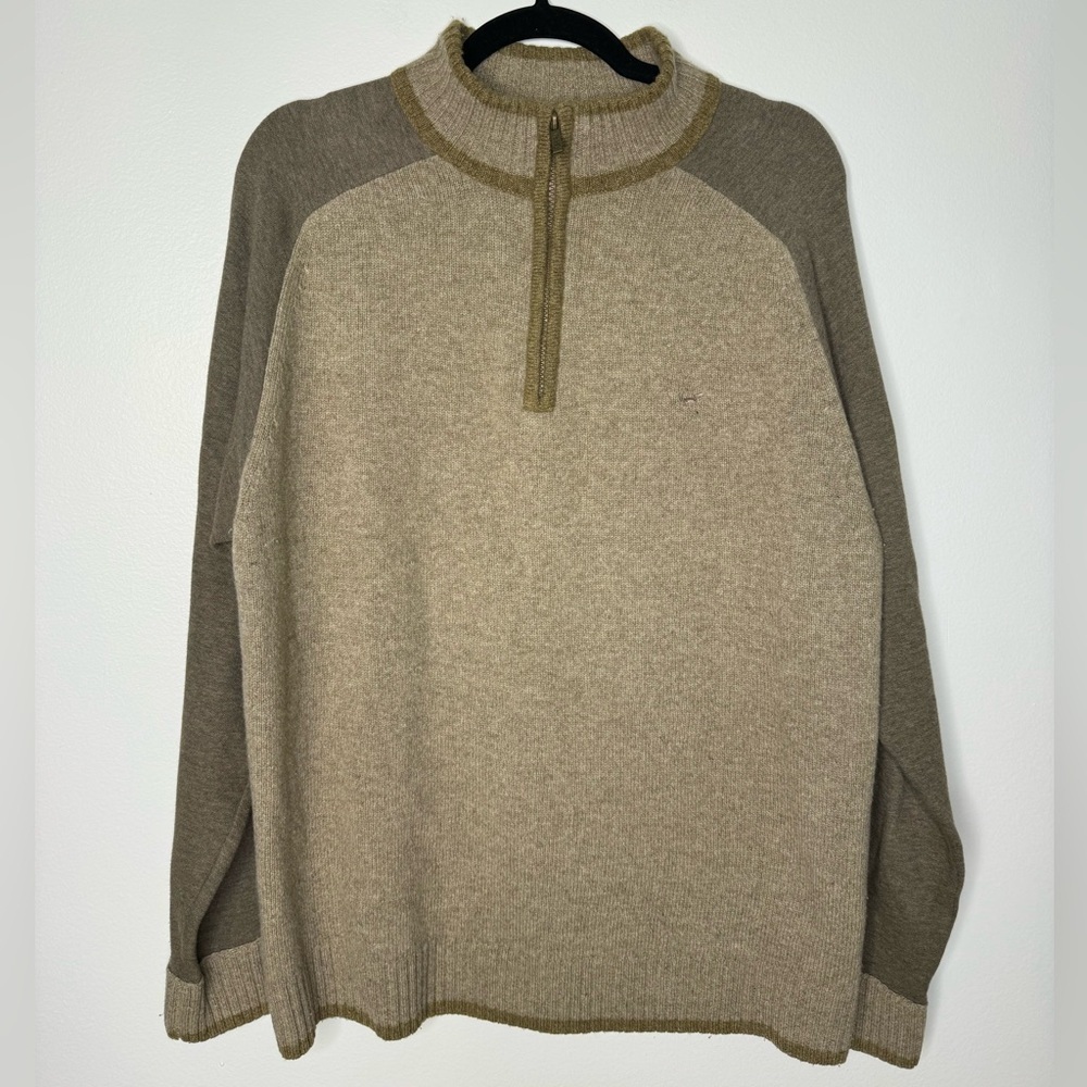 Wolsey colorblock lambswool dad's quarters zip sweater